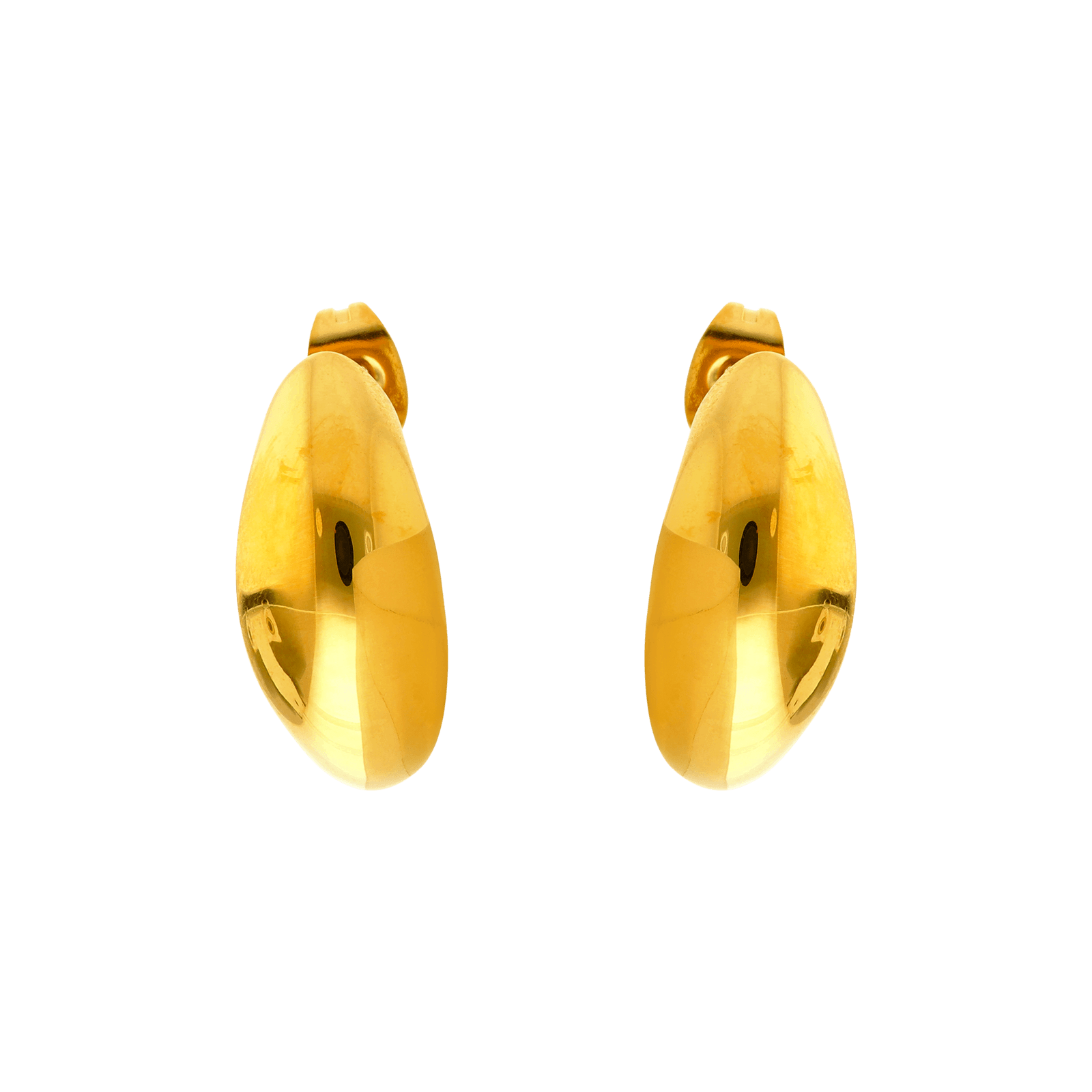 boucles d'oreilles demi créole fantaisie callas acier doré