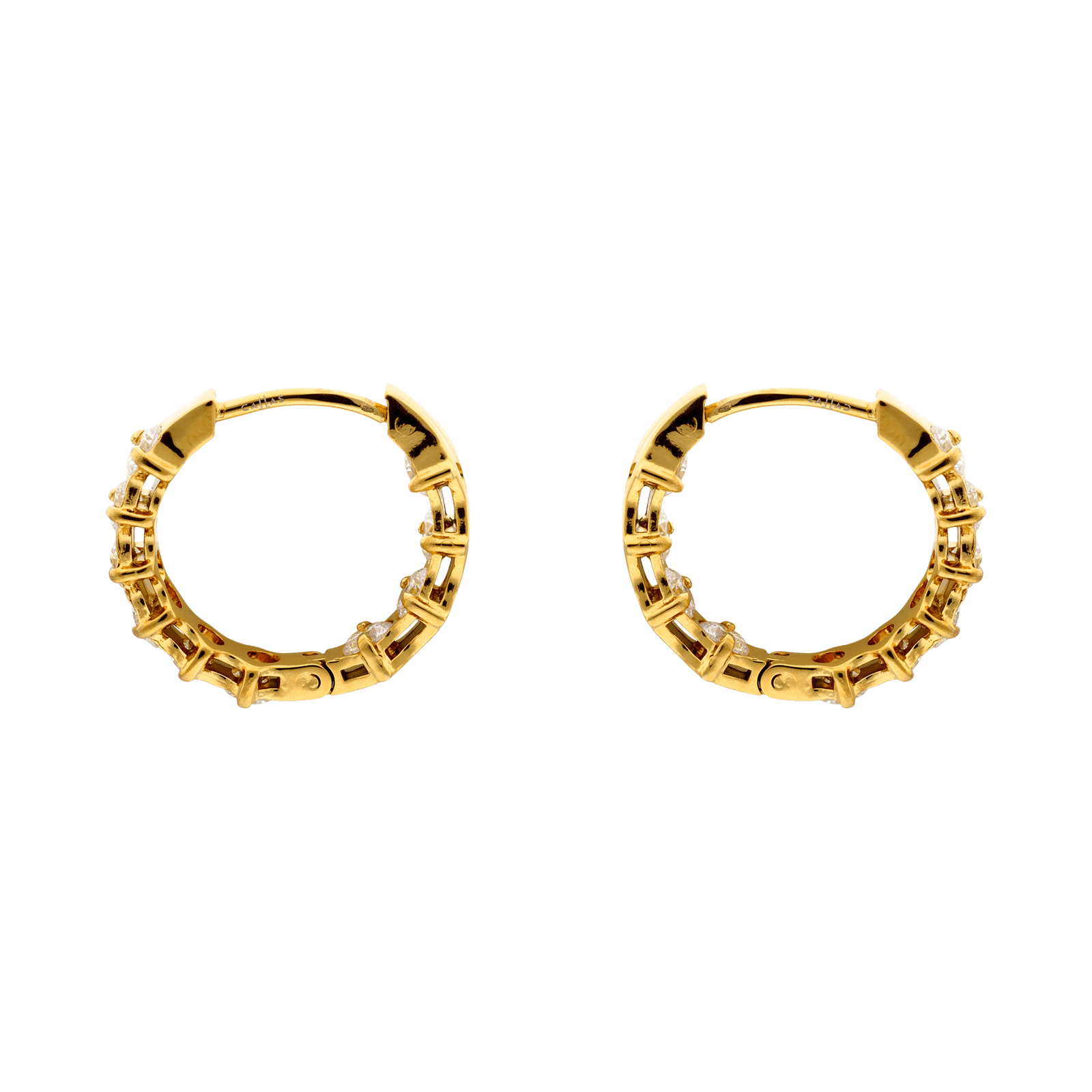 créoles callas acier doré zirconia cubique 19mm