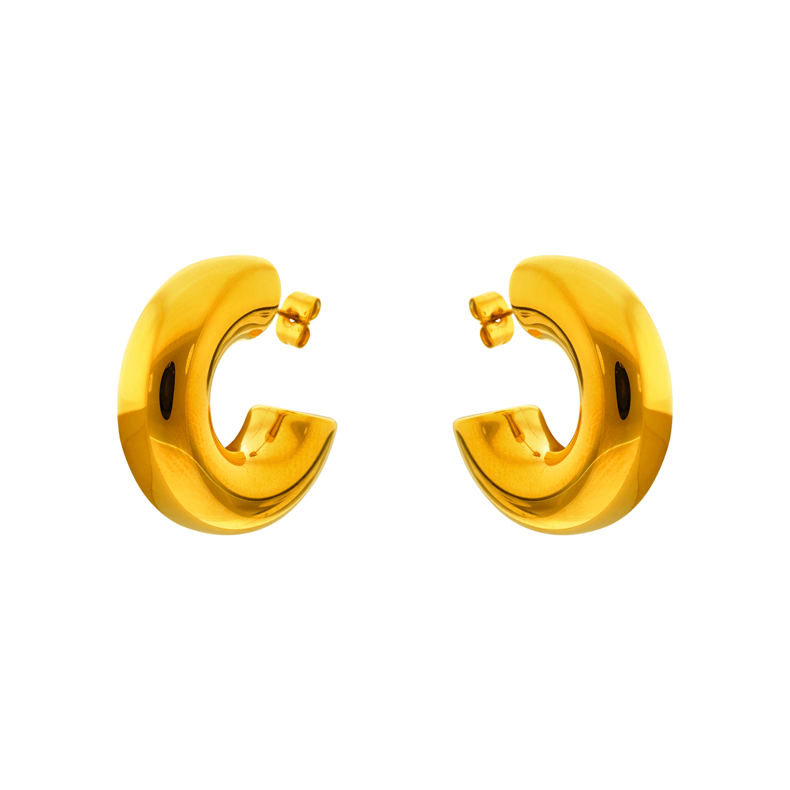 créoles tube large callas acier doré