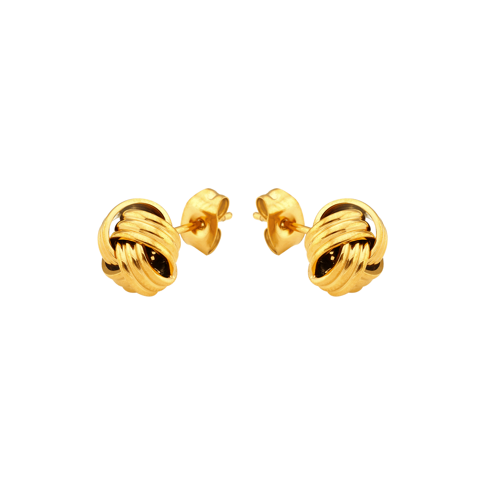 Boucles d'Oreilles Callas Acier doré Nœud Lisse 10 millimètres