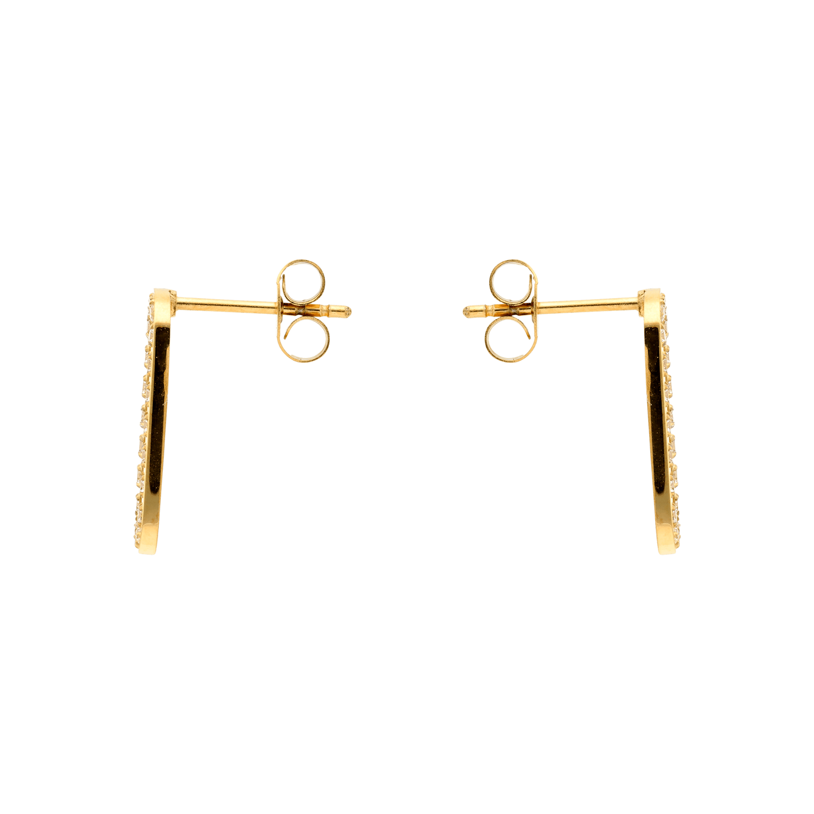 boucles d'oreilles callas acier doré ovale zirconia cubique blanc