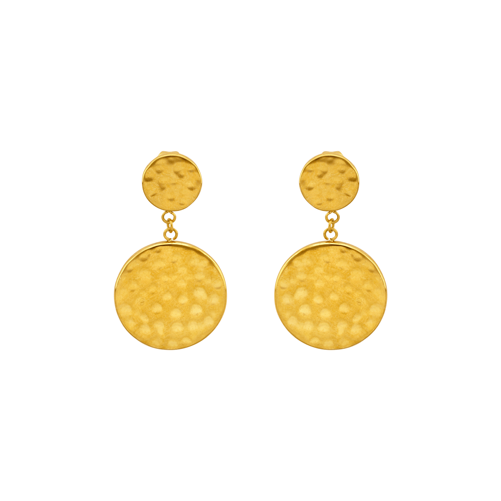 Boucles d'oreilles ACIER PASTILLES MARTELES