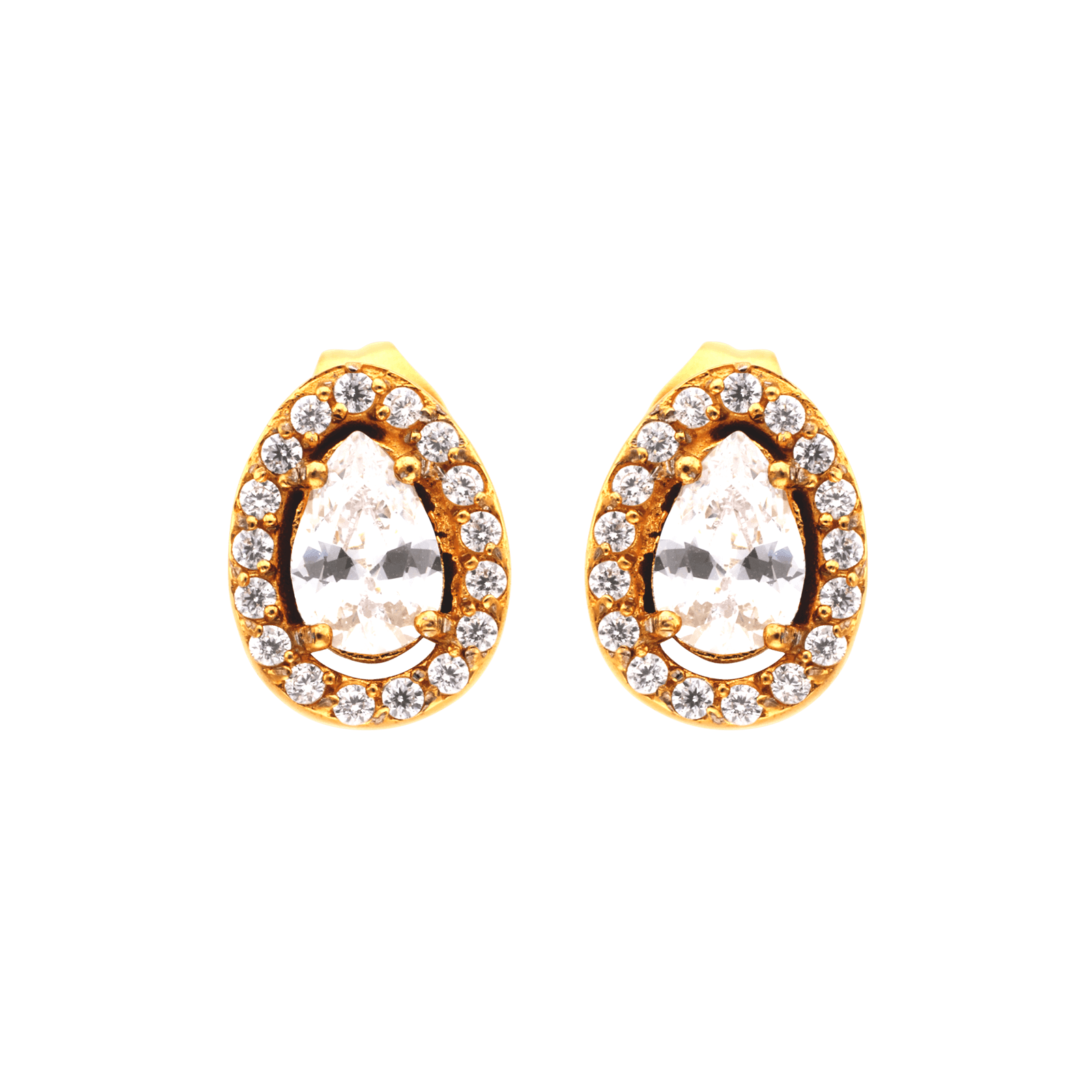 boucles d'oreilles callas acier doré grand modèle oxyde de zirconium