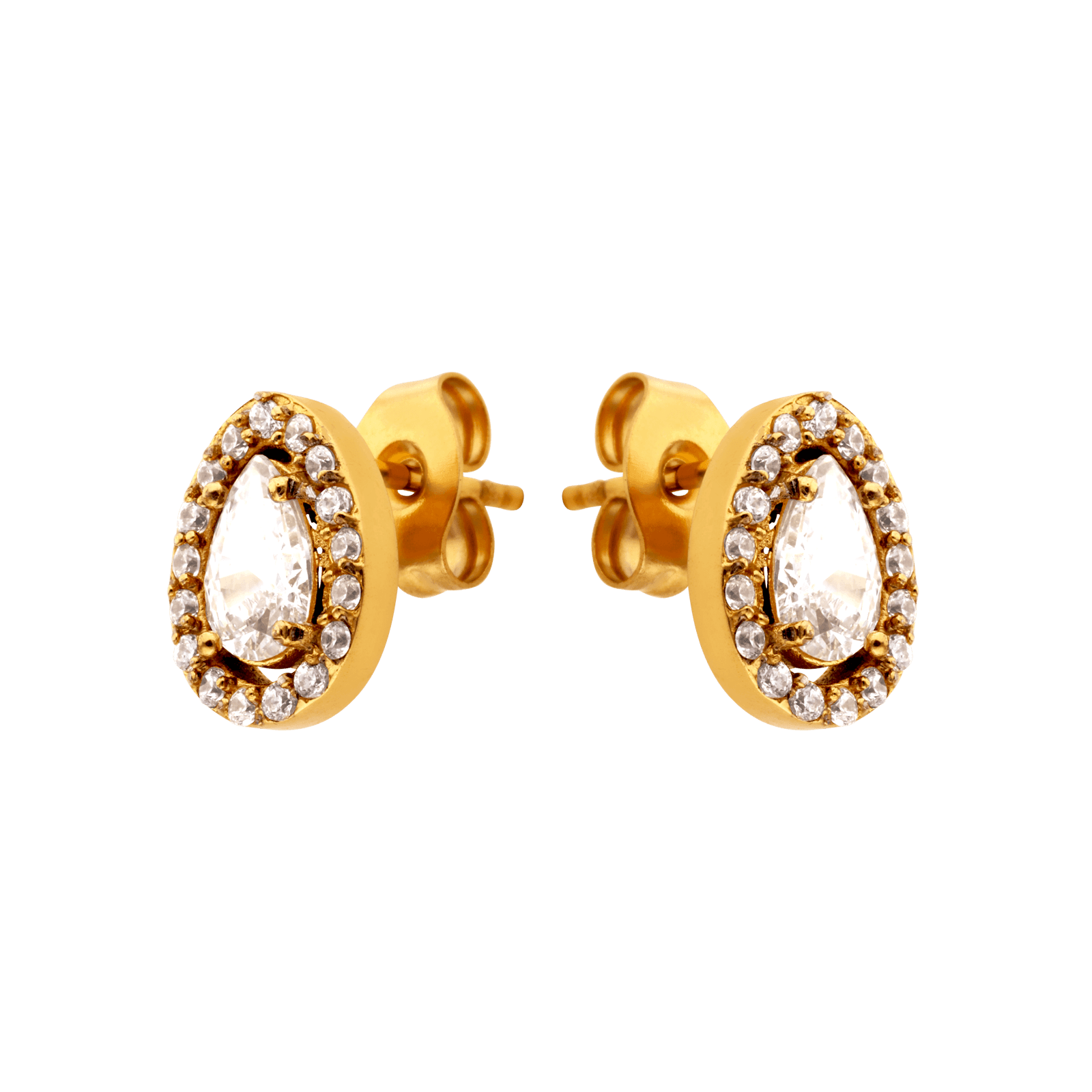 boucles d'oreilles callas acier doré grand modèle oxyde de zirconium