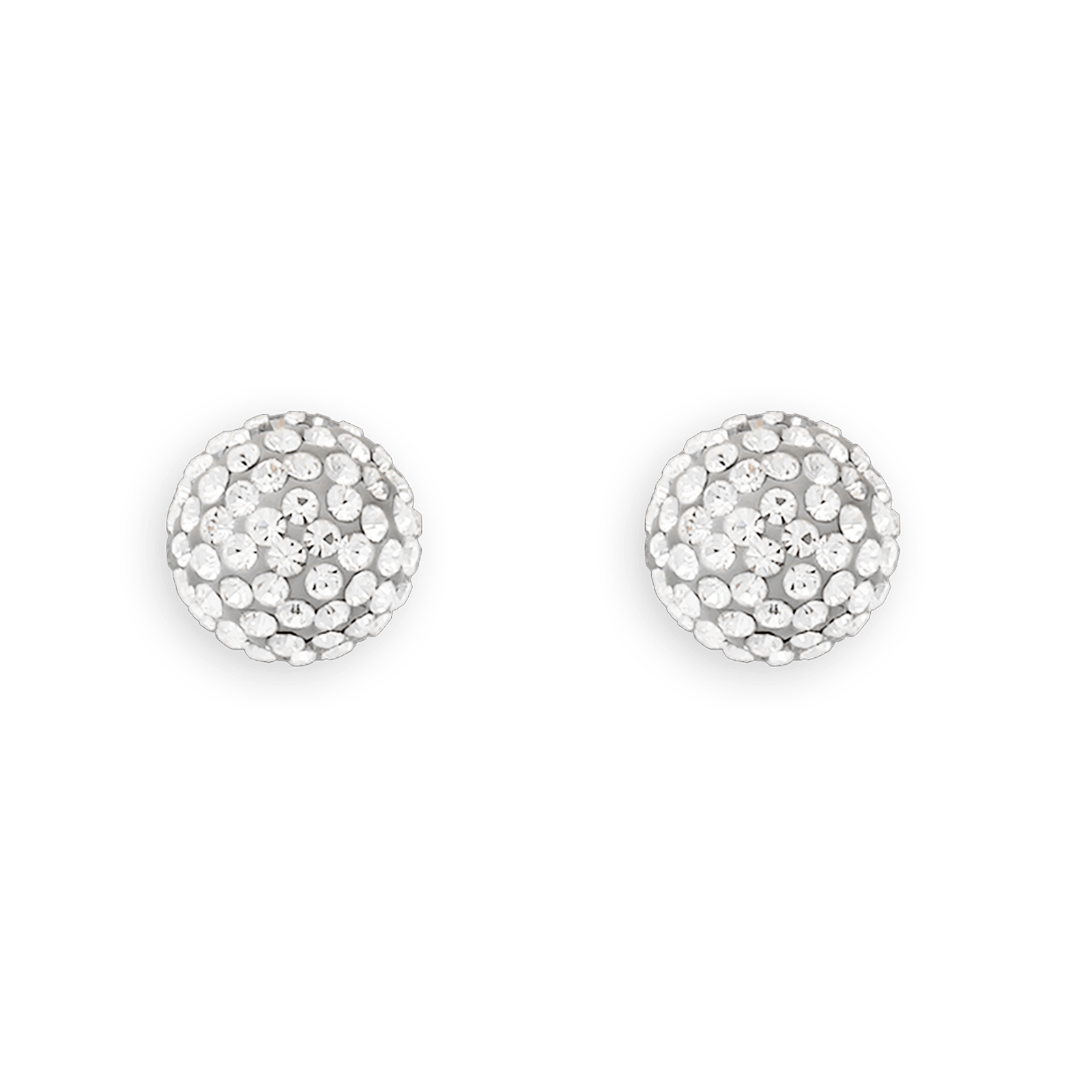 Boucles D'oreilles Acier Grain D'acier Cristal 10mm