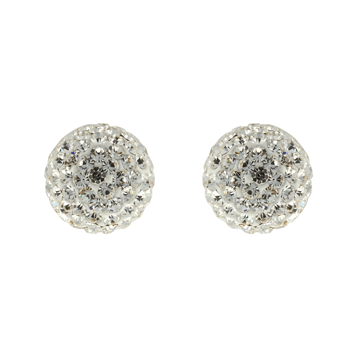 Boucles D'oreilles Acier Boule Cristal 10mm