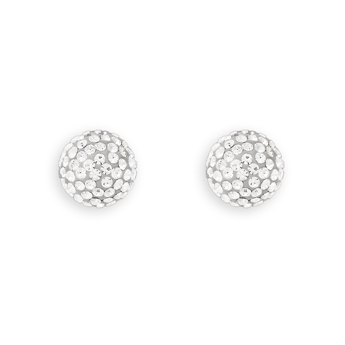 Boucles D'oreilles Acier Boule Cristal 8mm