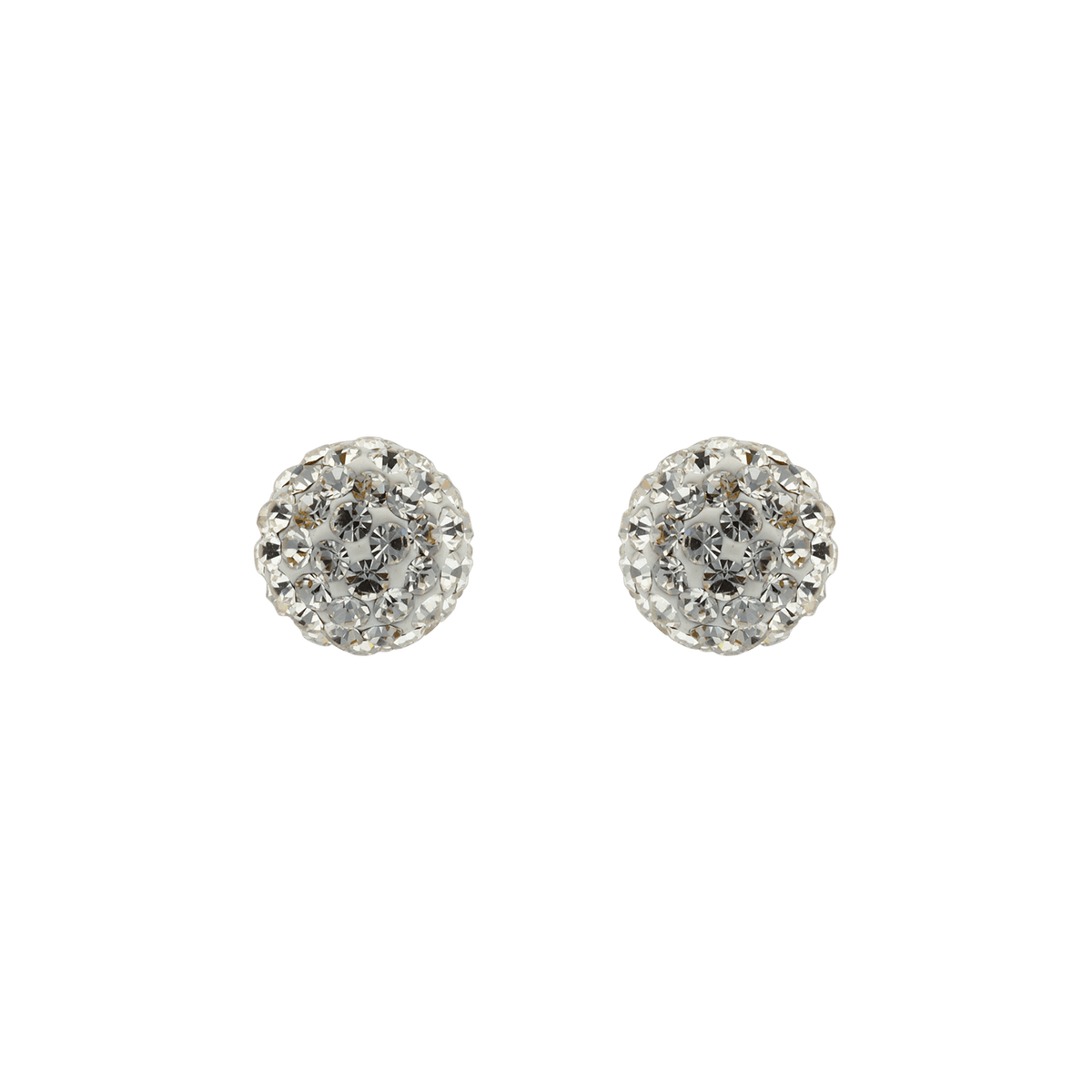 Boucles D'oreilles Acier Boule Cristal 8mm