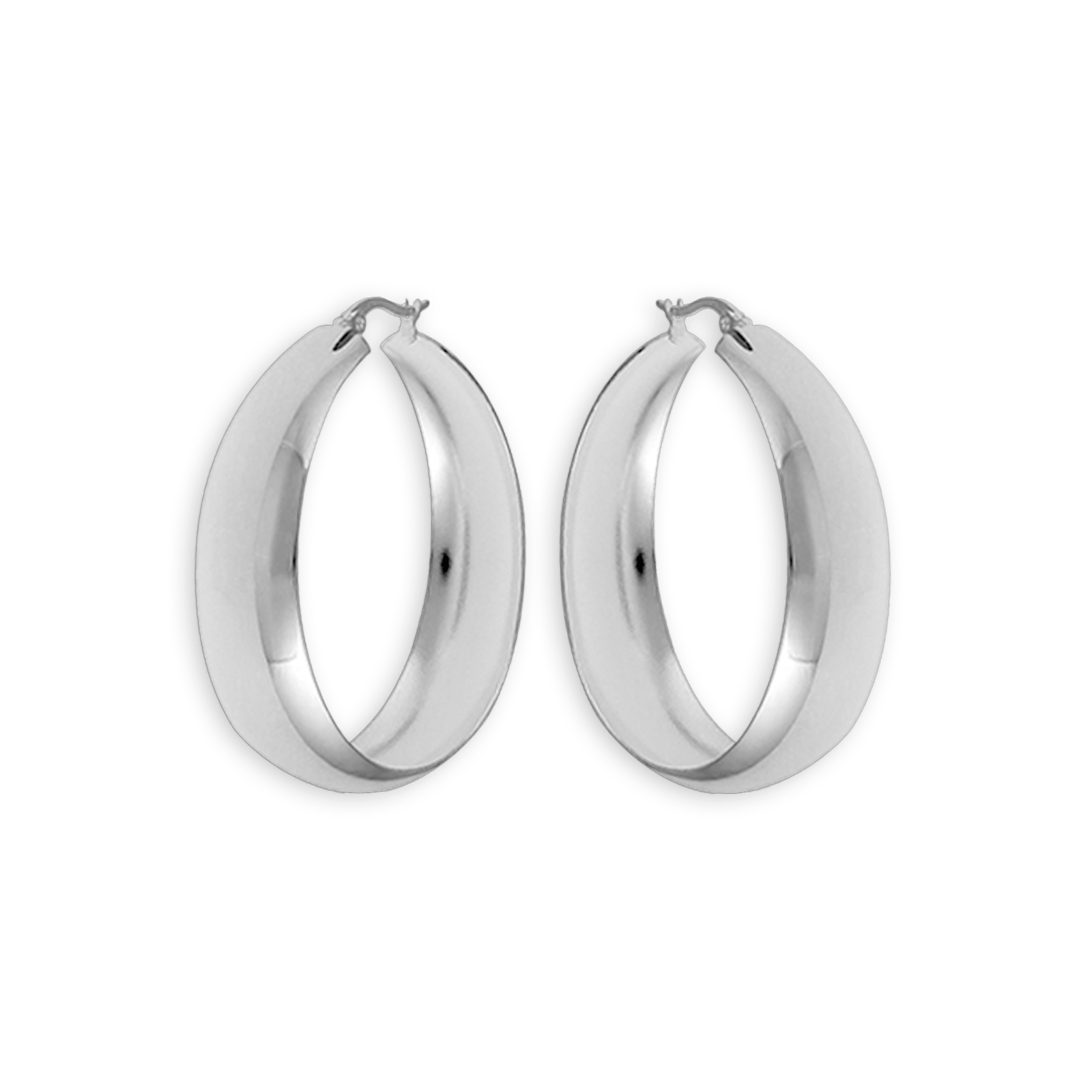 créoles acier couleur argent larges 45mm