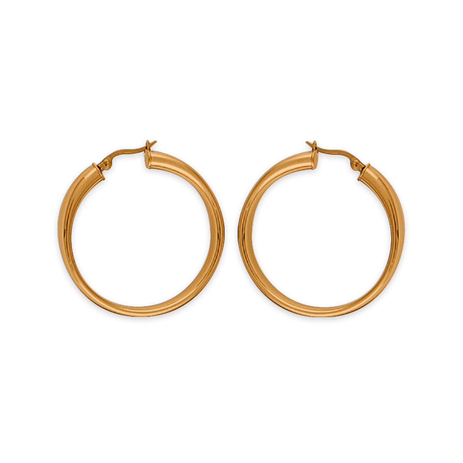 créoles acier jaune lisses 40mm