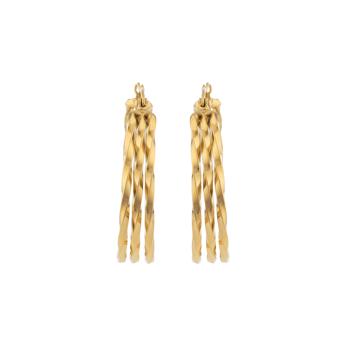 Créoles Acier Jaune 32mm Torsadées Tubes 2mm