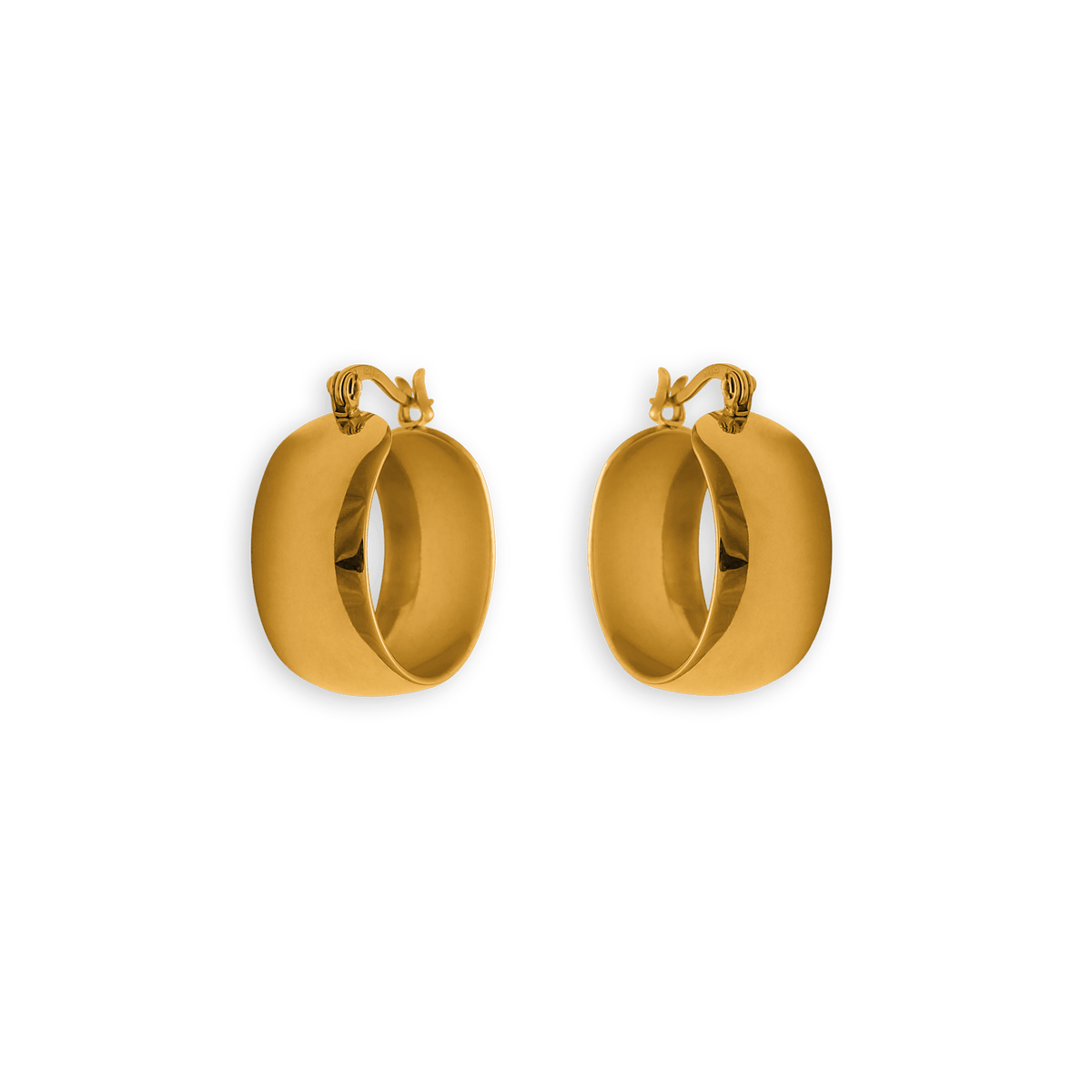 Créoles Cubaines Acier Jaune 24mm Tube 9mm