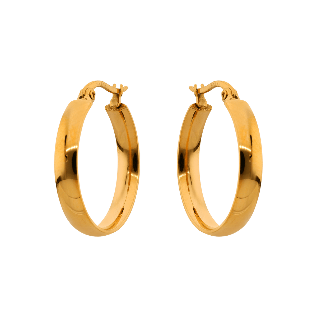 Créoles Acier Jaune 43mm Tube 4mm