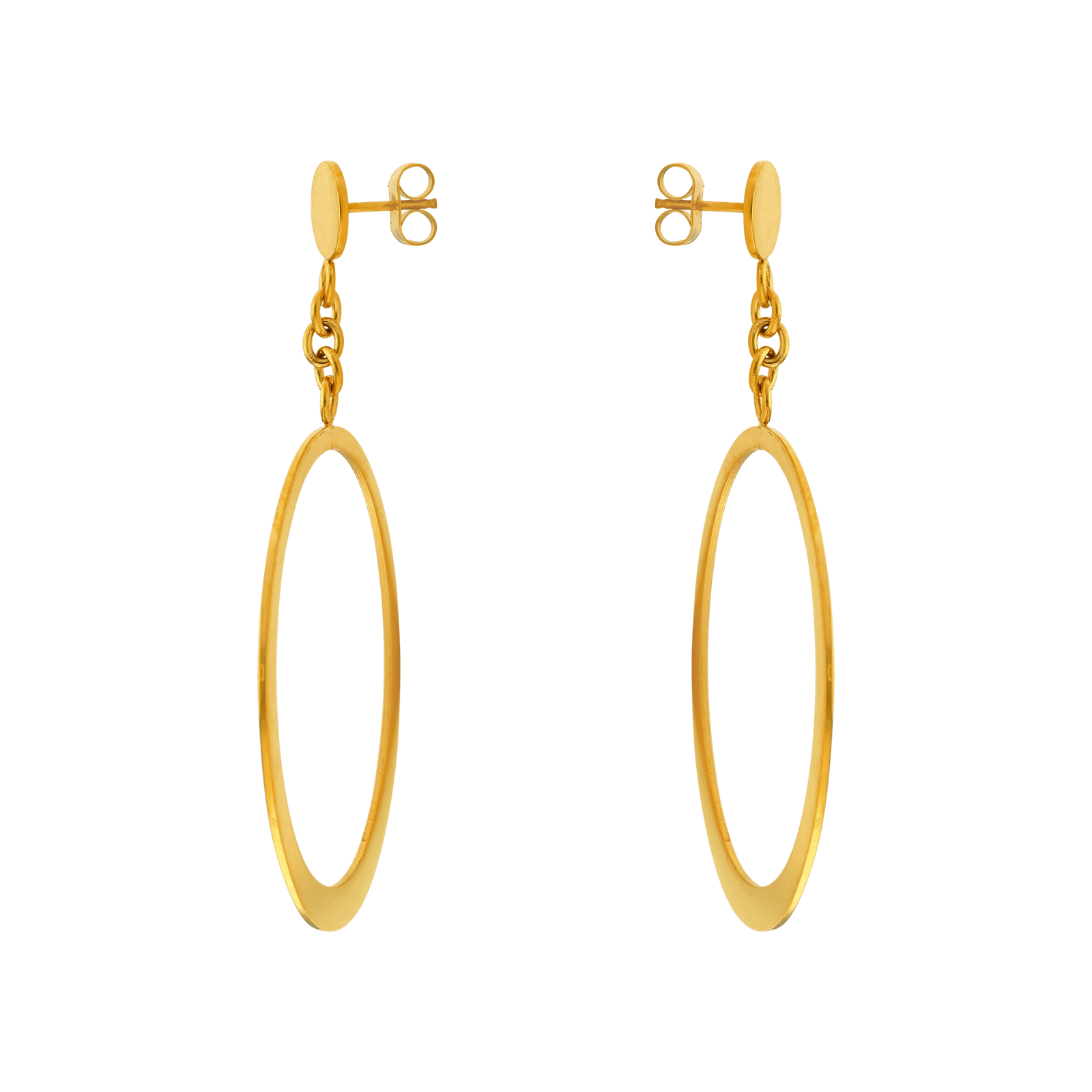 Boucles d'Oreilles Callas Pendentif Fil rond Acier doré