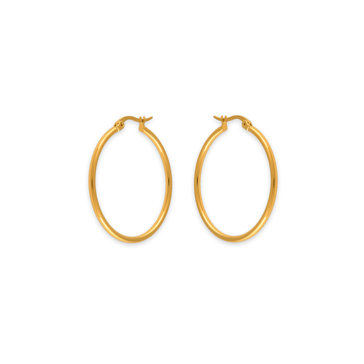 Créoles Acier Jaune 30mm Tube 2mm