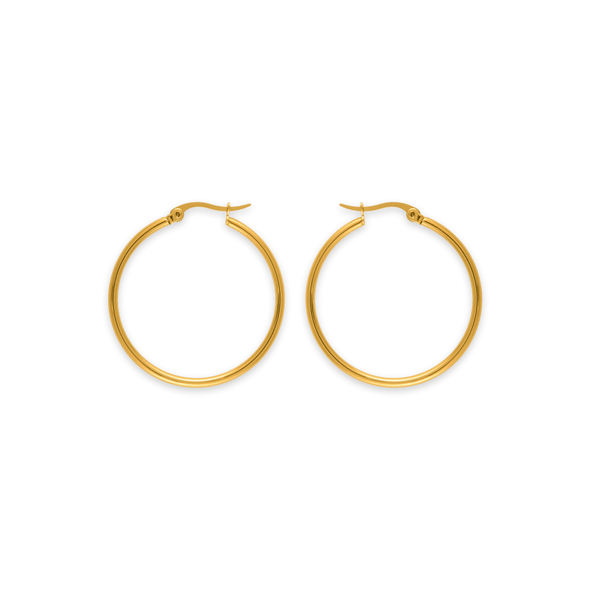 Créoles Acier Jaune 30mm Tube 2mm
