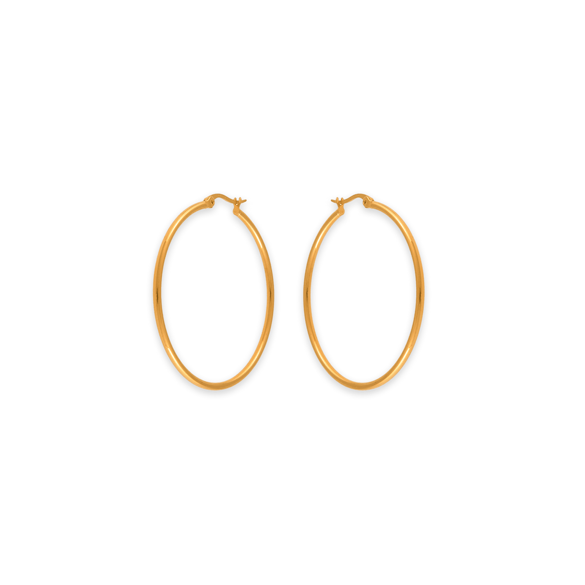 Créoles Acier Jaune 40mm Tube 2mm