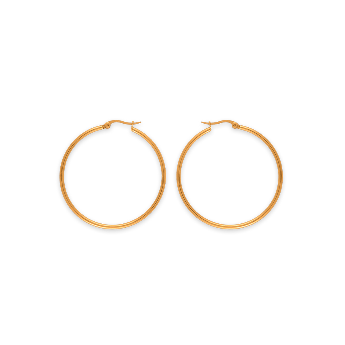 Créoles Acier Jaune 40mm Tube 2mm