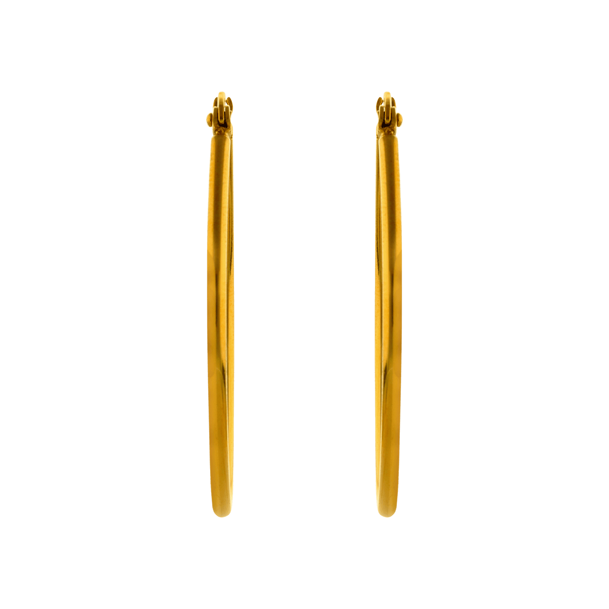 Créoles Acier Jaune Ovales 30*40mm Tube 2mm