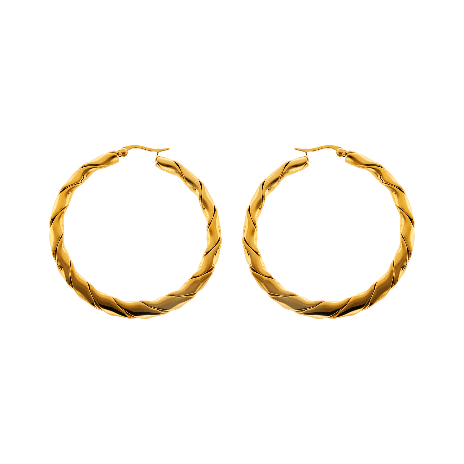 Créoles Acier Jaune Fantaisie 52mm Tube 4A6mm