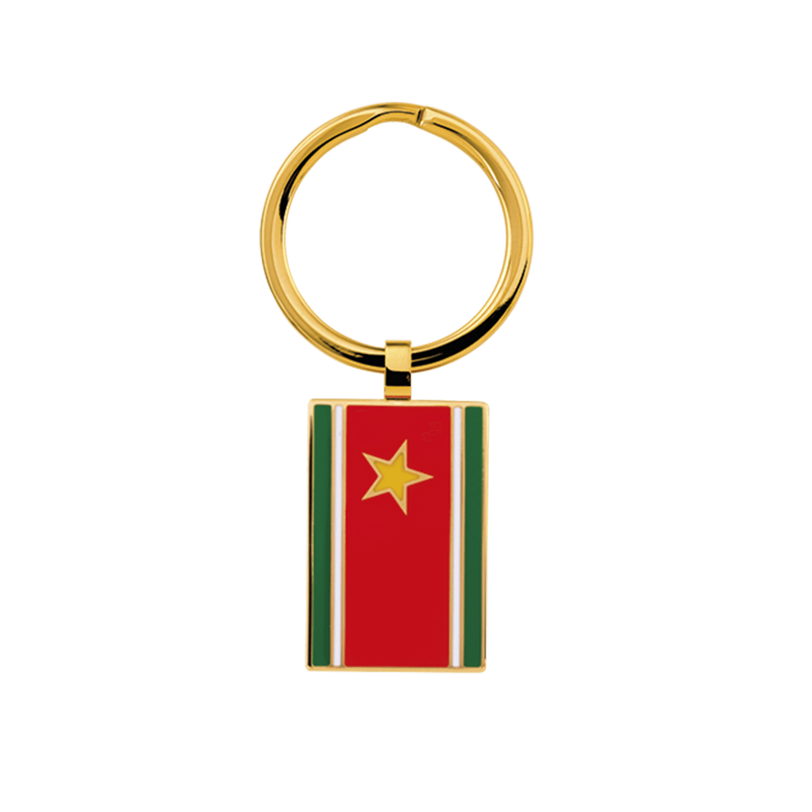 Porte Clé Drapeau Guadeloupe 20*30mm Acier Jaune