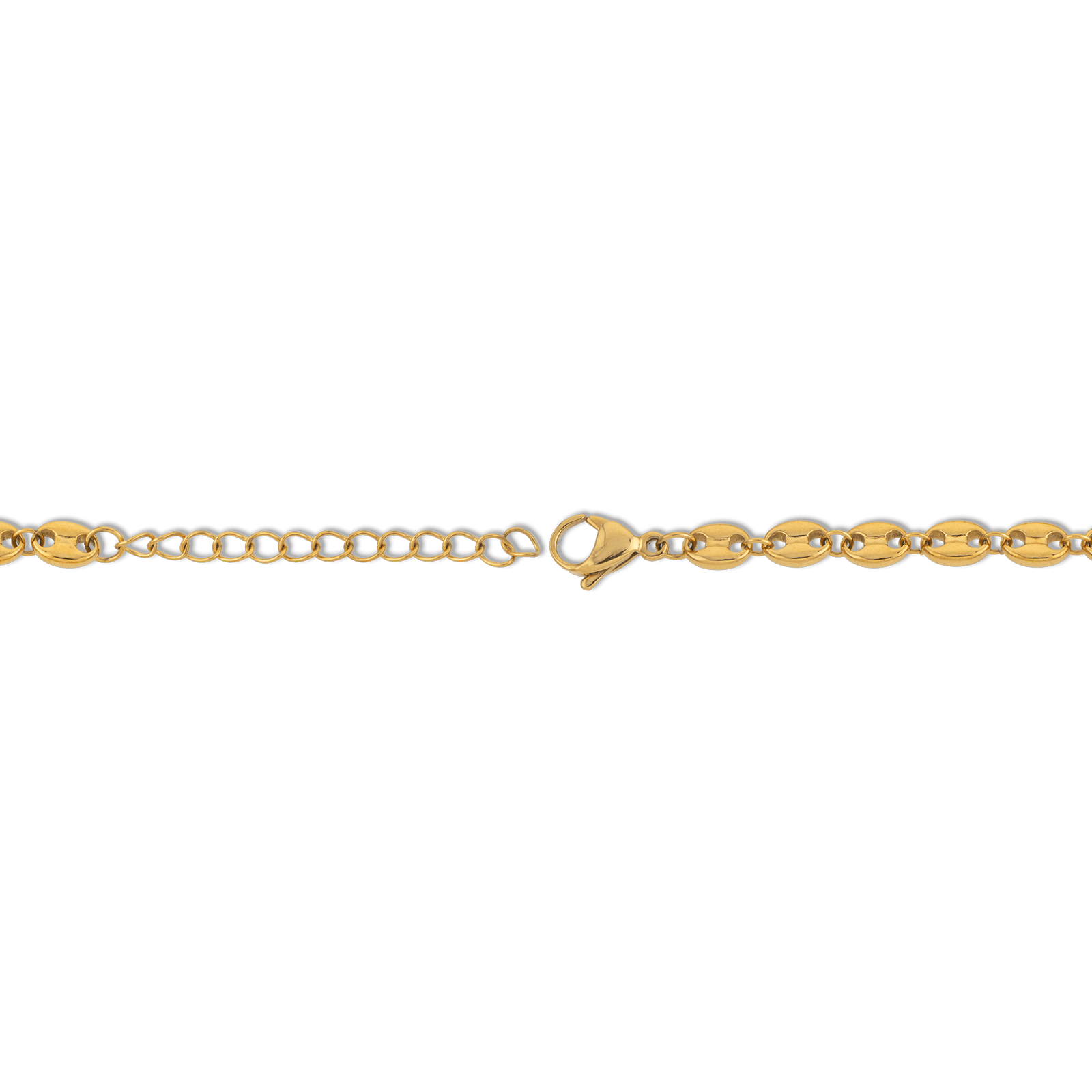 Collier Acier Jaune Grain de Café