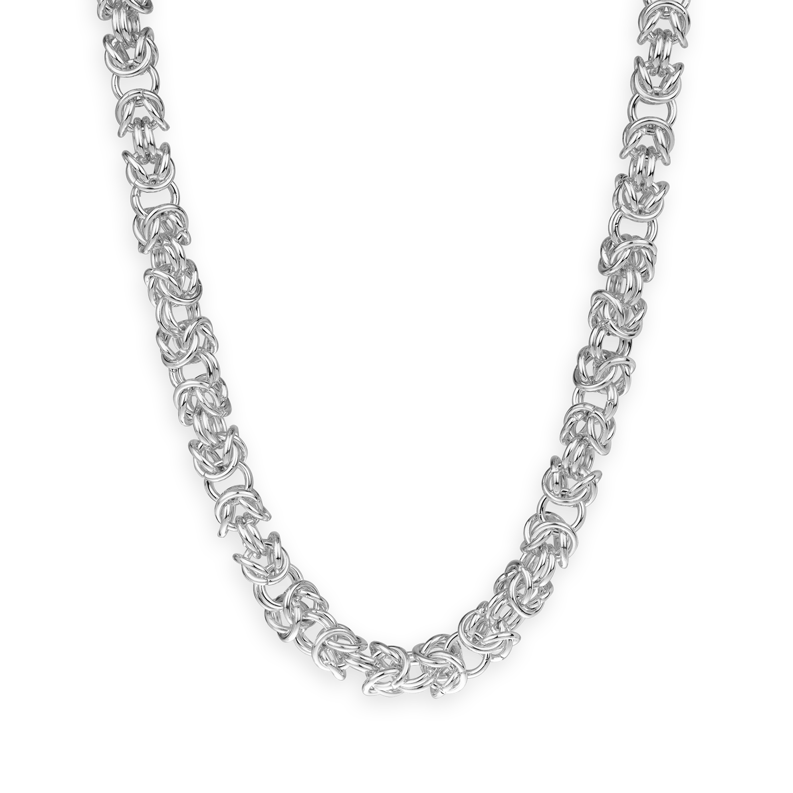 Collier acier fantaisie maille royale