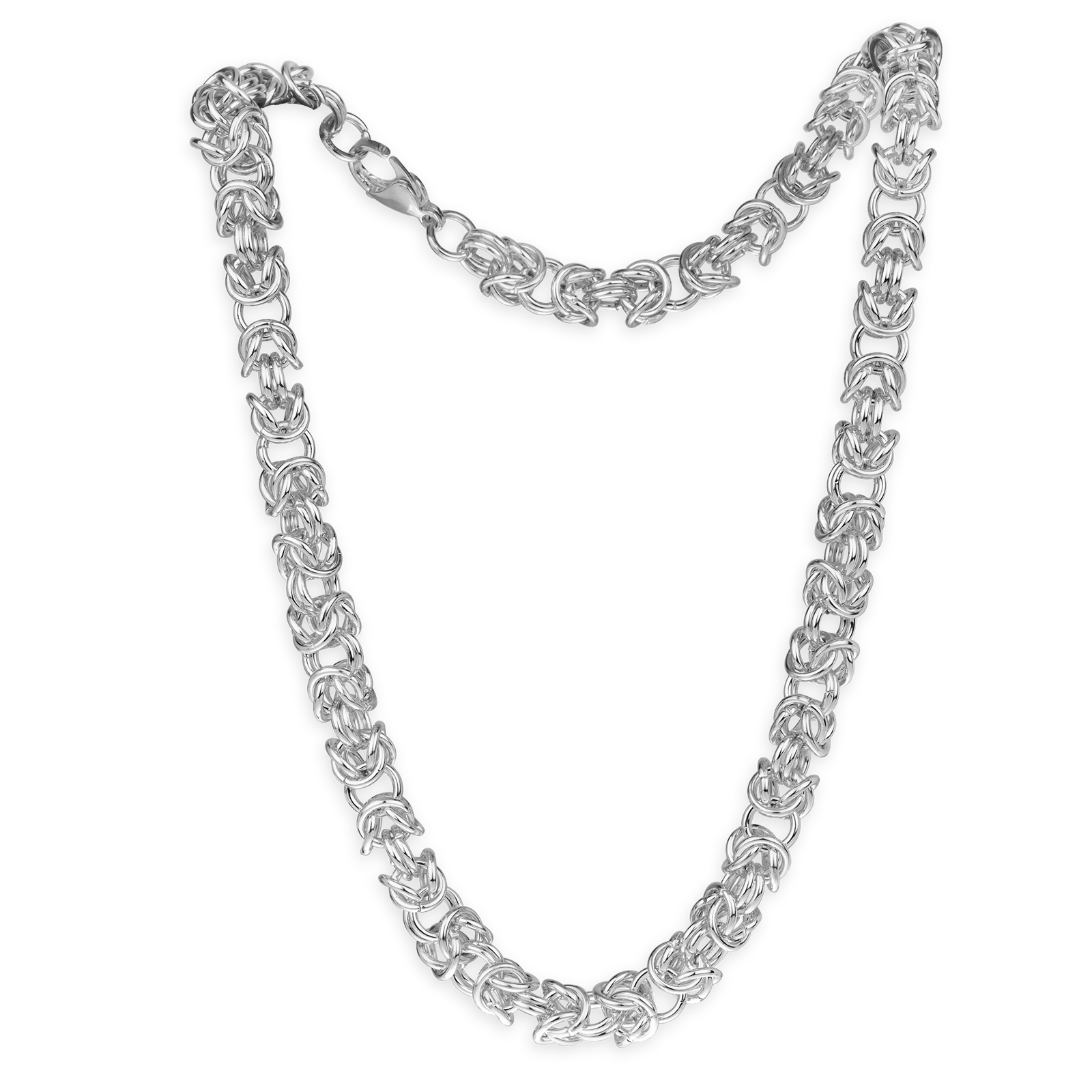 Collier acier fantaisie maille royale