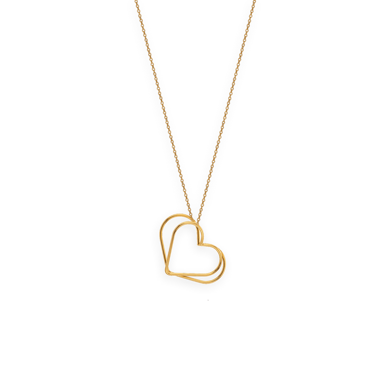 Collier Acier Jaune Cœurs 31*23mm 42 à 45cm