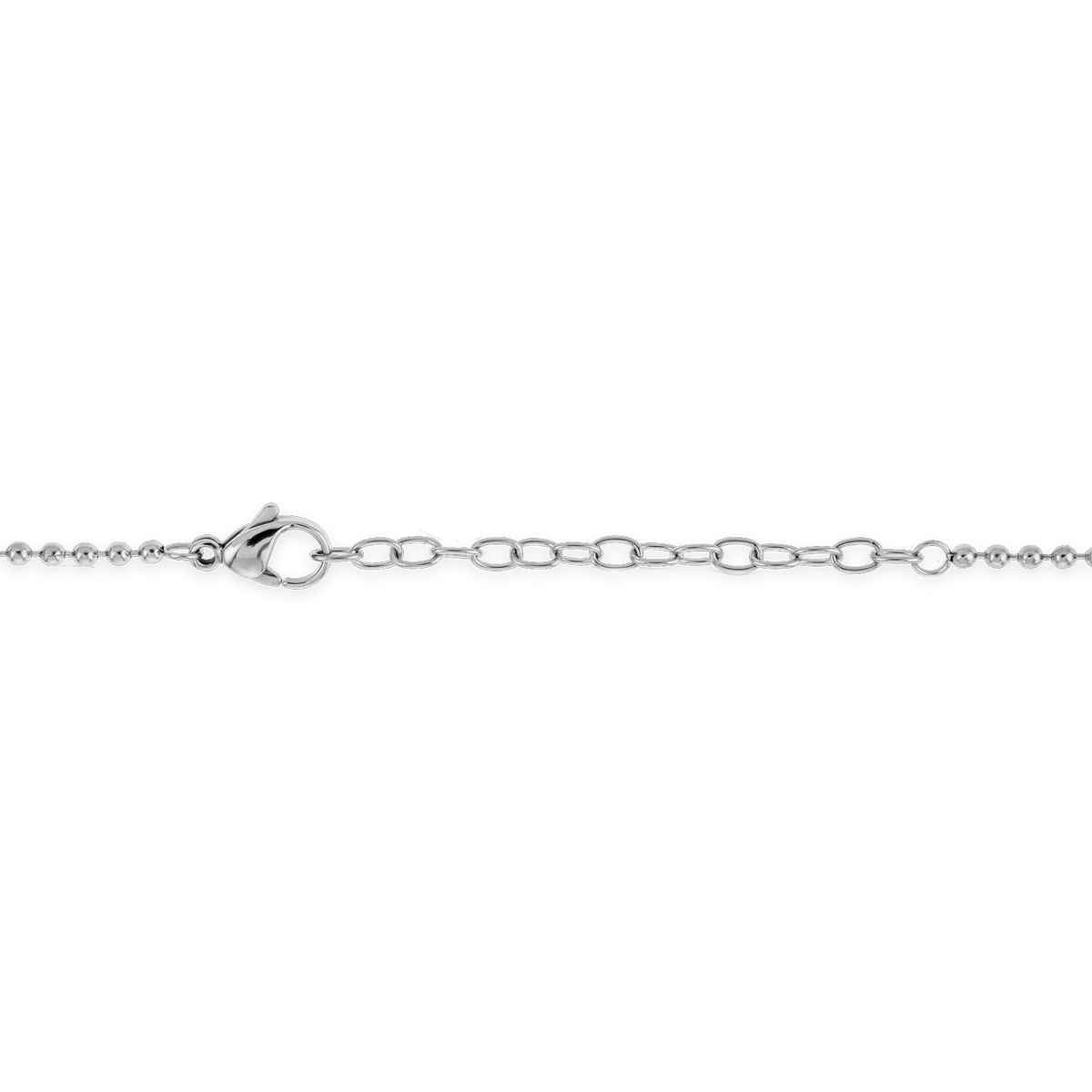 Collier Acier Bicolore Carte Guadeloupe Chaîne Lavabo 2mm Plaques 19*30mm 50 à 55cm