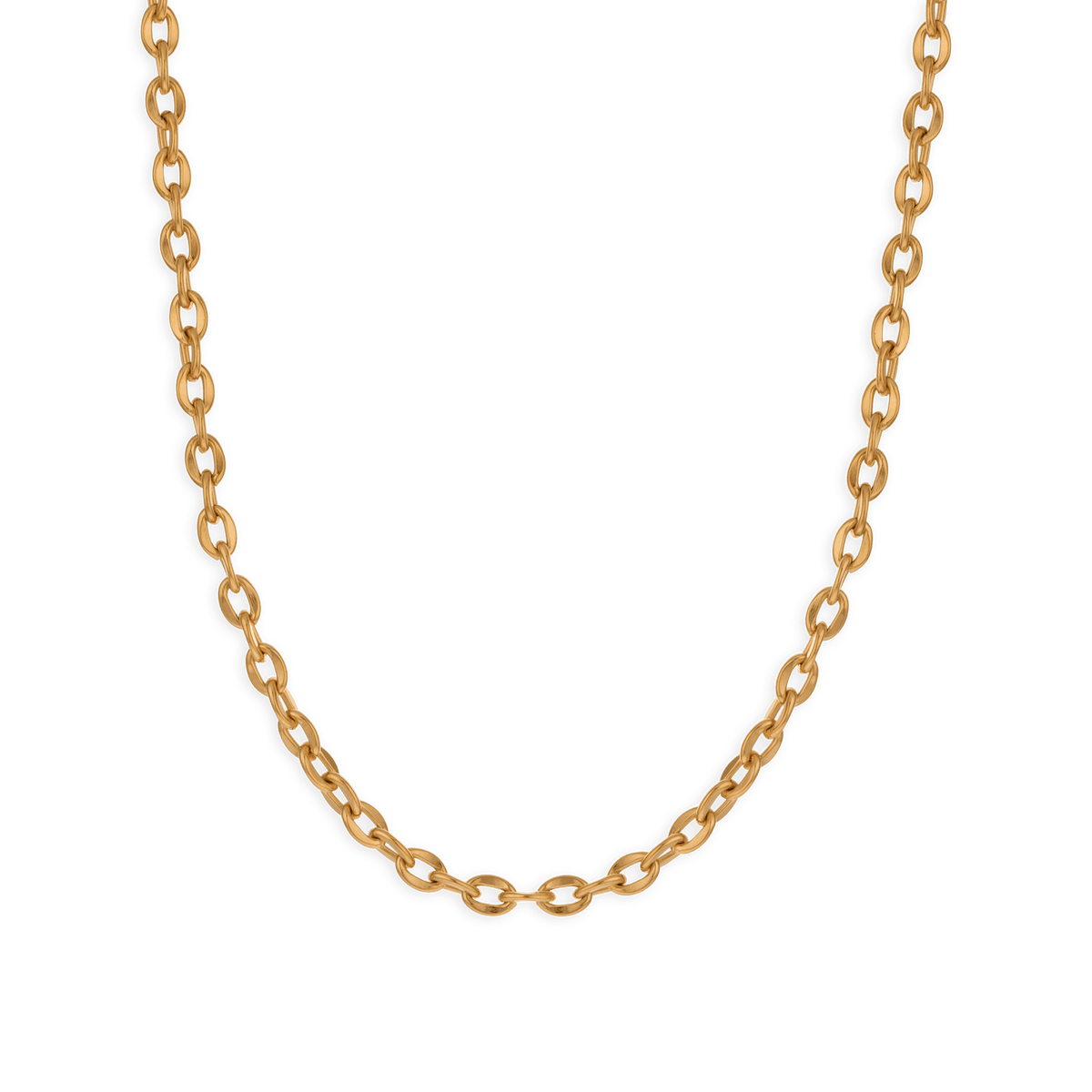 Collier Acier Jaune Maille Forçat 5mm 60cm