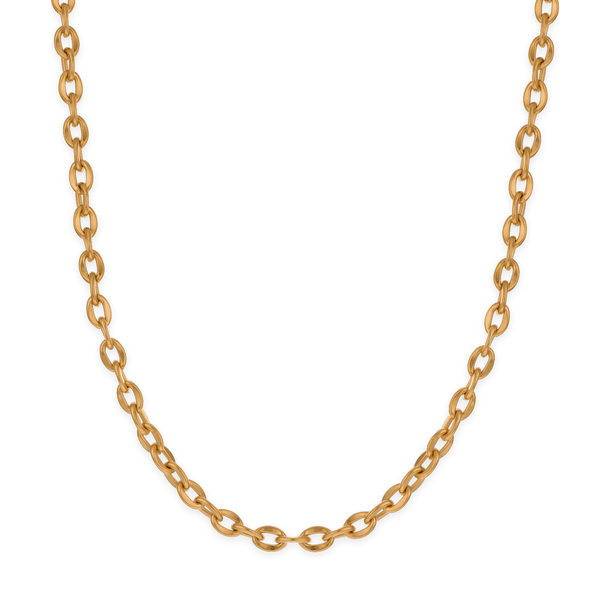 Collier Acier Jaune Maille Forçat 5mm 70cm