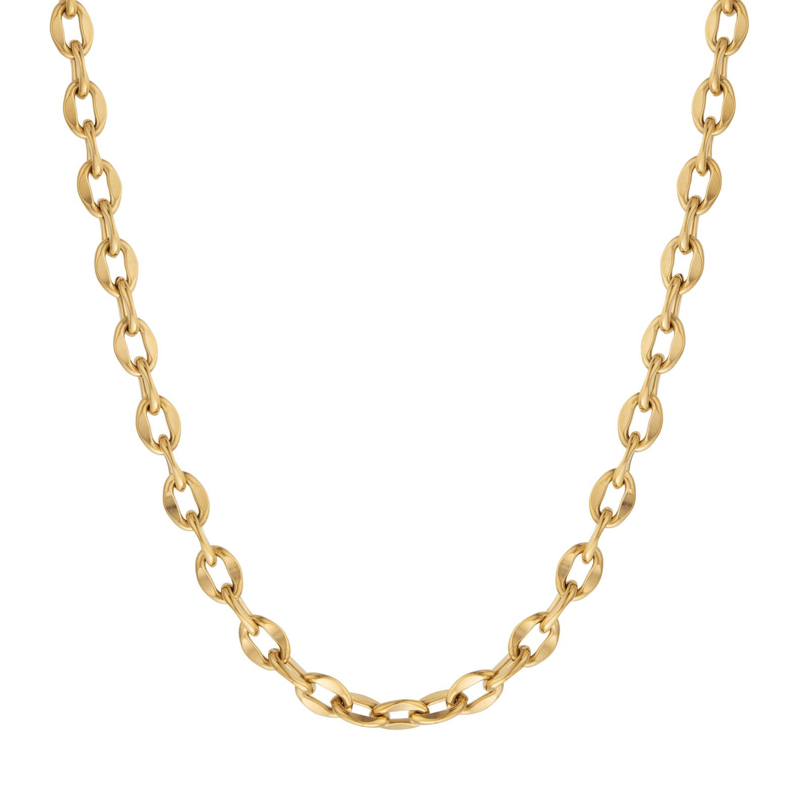 Collier Callas Forçat fantaisie 6.5 millimètres 45 plus 5 centimètres Acier doré