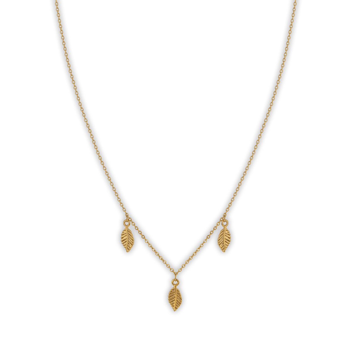 Collier Acier Jaune Feuilles 5.5*9mm 42 à 45cm