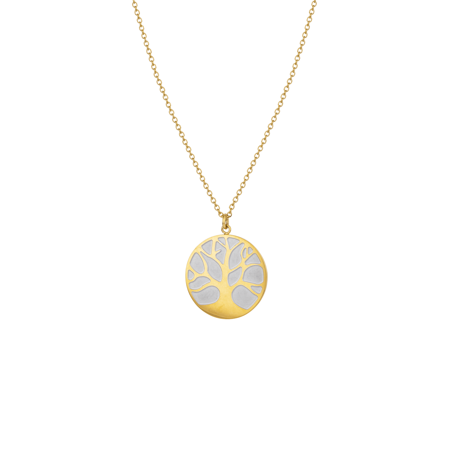 collier callas acier arbre de vie acier et doré 45 plus 5 mm
