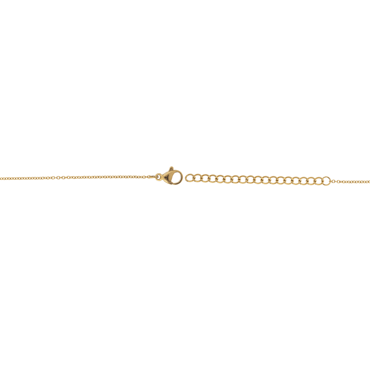 Collier Acier Jaune Carte Guyane Orpailleur 20*26.5mm 45 à 50cm