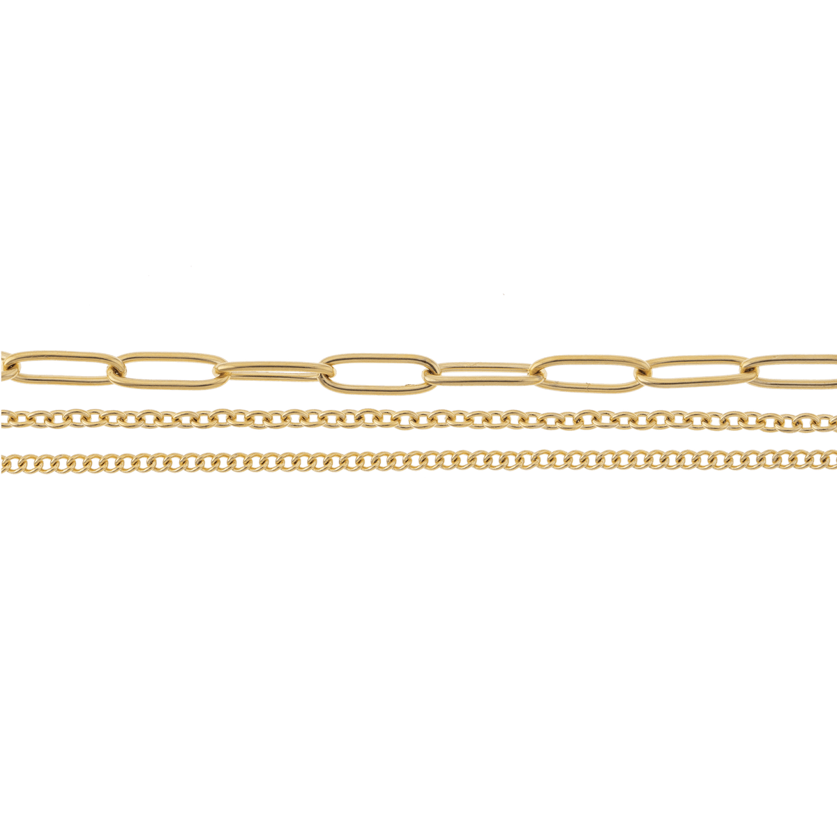 Collier Acier Jaune Triple Rangs Fantaisie 45 à 50cm