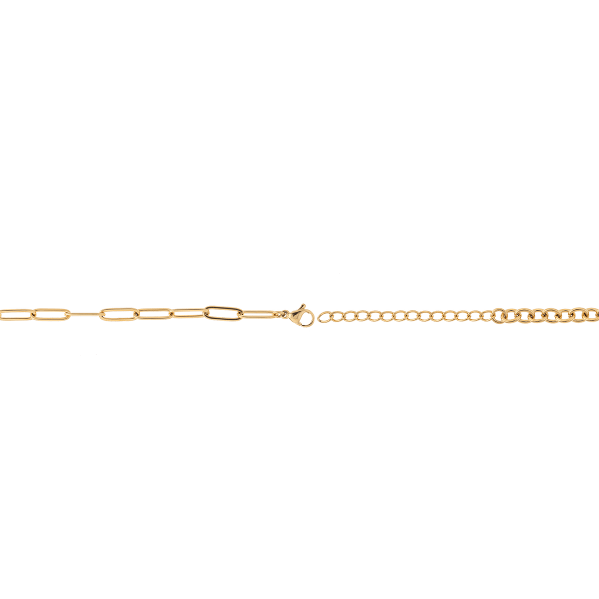 Collier Acier Jaune Motif Martelée Cristal 15mm 45 à 50cm