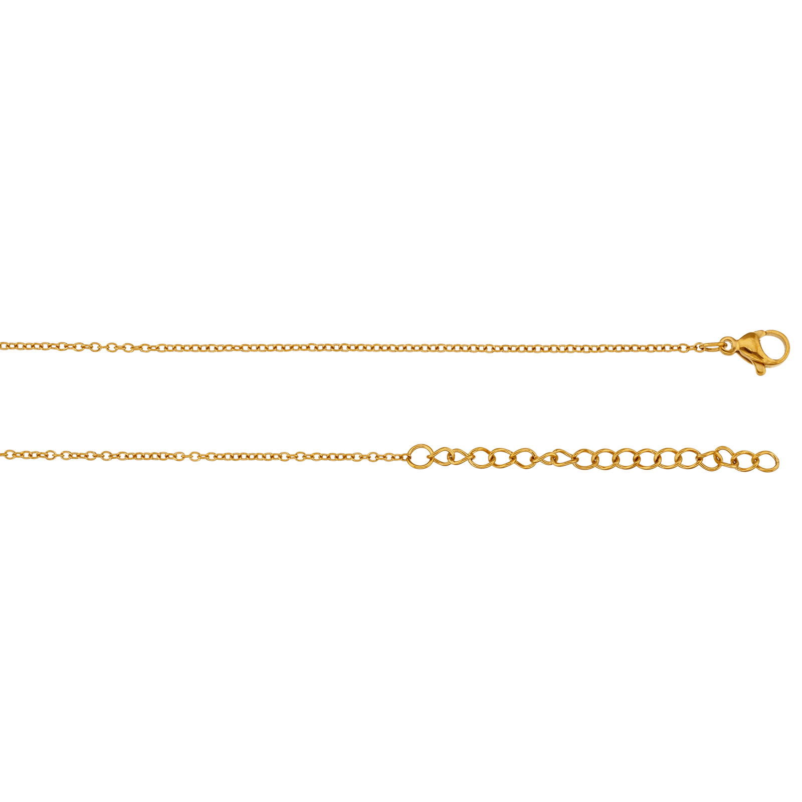 Collier Callas Acier doré centre trois coeurs lisses et Zirconia Cubique 45 plus 5 centimètres