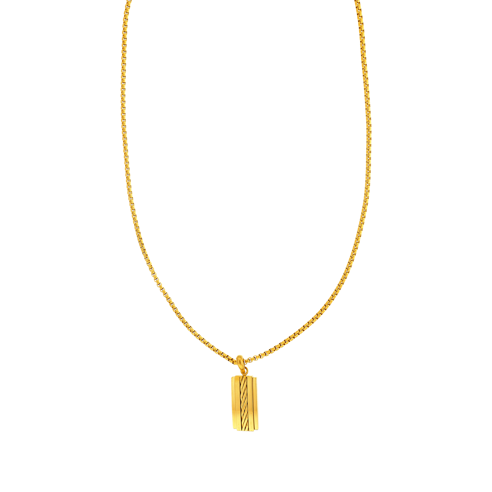 Collier Callas Acier doré Pendentif Plaque Centre câble 50 plus 5 centimètres