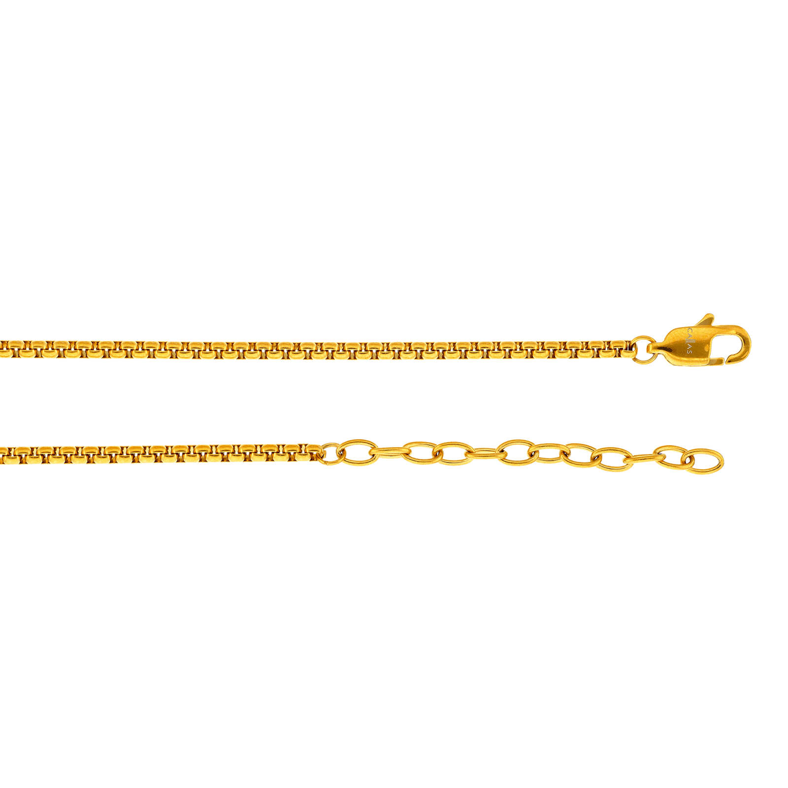 Collier Callas Acier doré Pendentif Plaque Centre câble 50 plus 5 centimètres