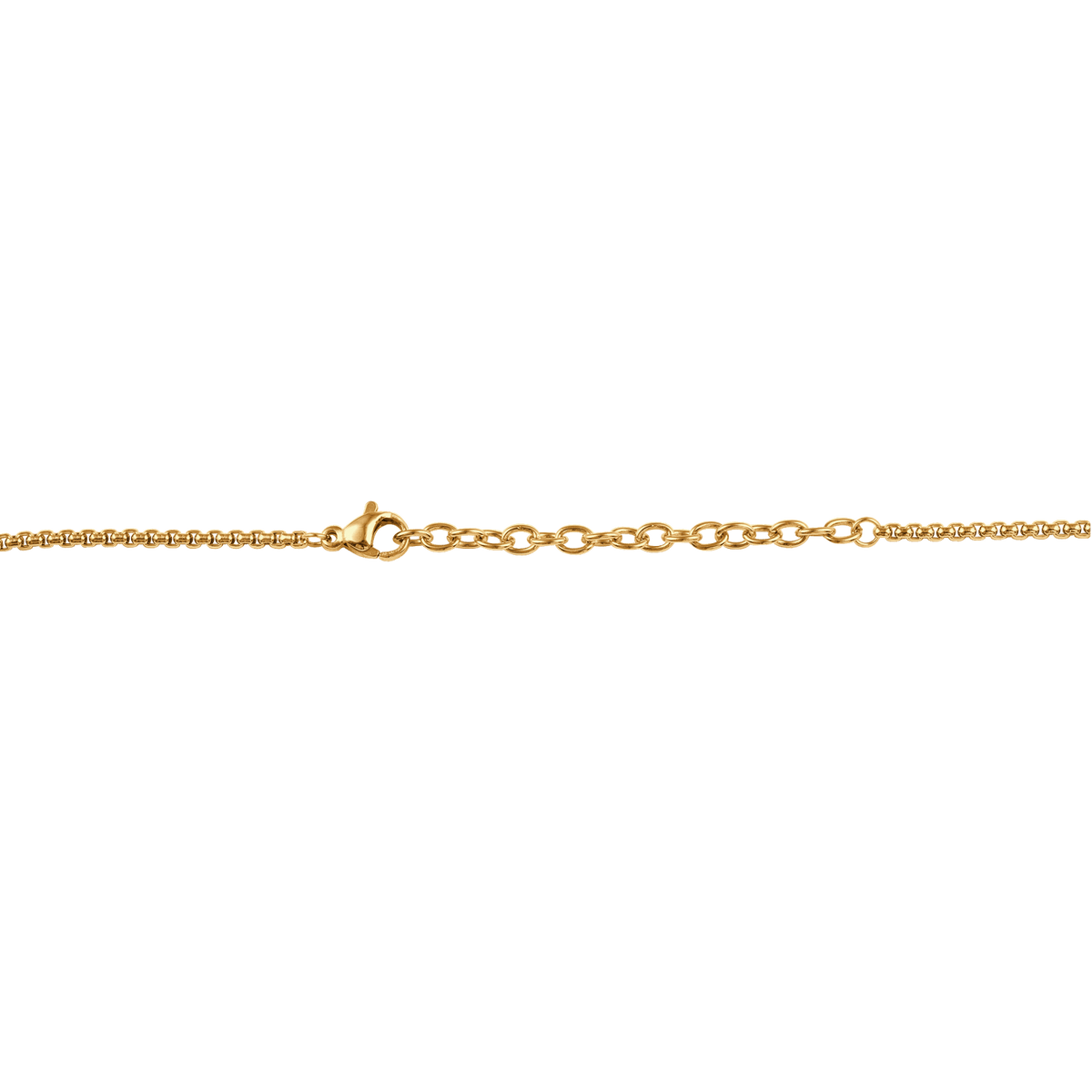 Collier AcierJaune Drapeau Guyane 21*37mm Avec Bélière Multicolore Chaîne 2mm 50 A 55cm