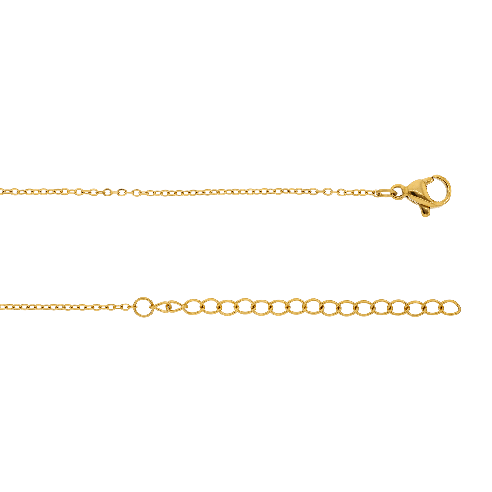 Collier Callas Acier doré Forçat Pendentif Croix Oxyde de Zirconium 44.5 plus 5 centimètres