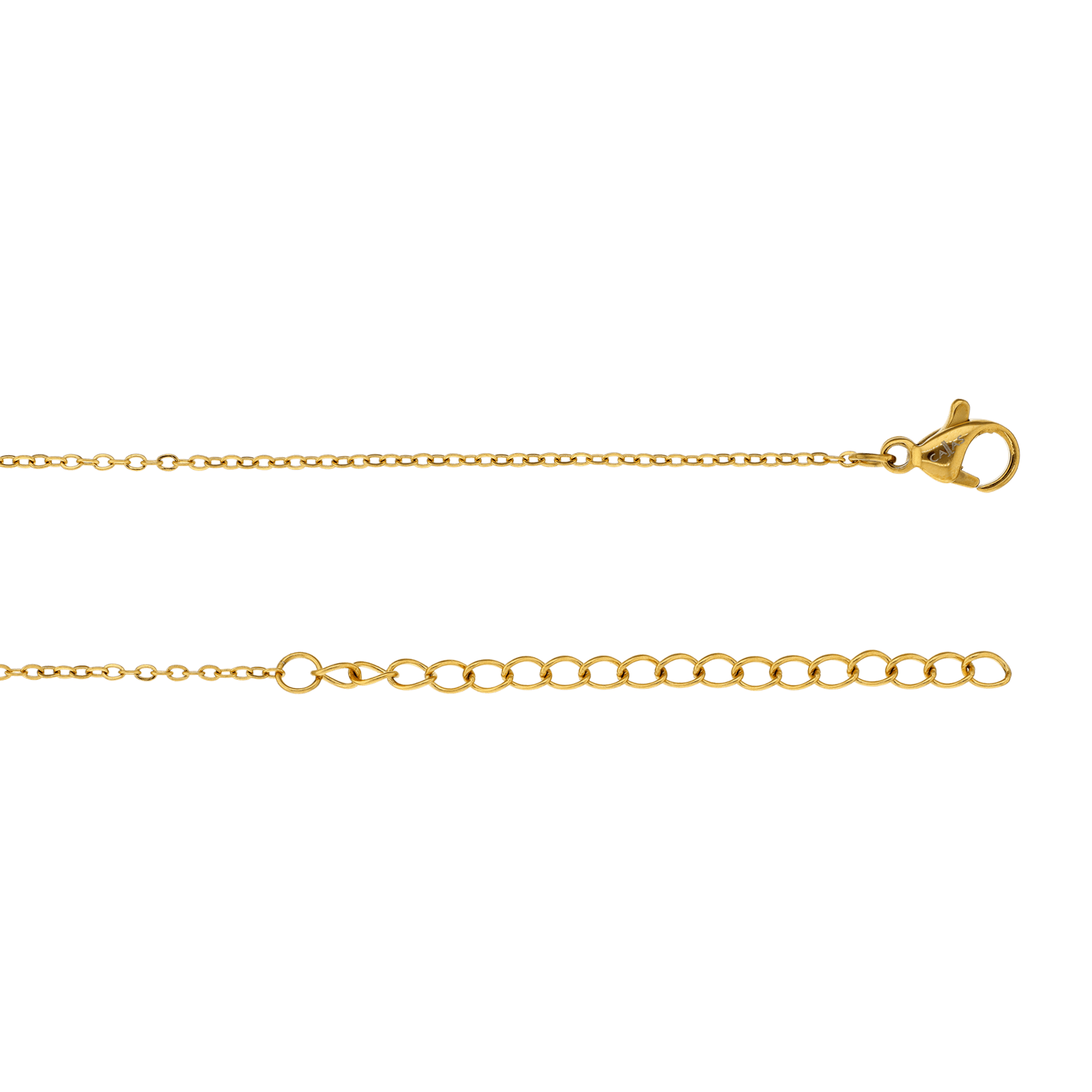 collier callas acier doré pendentif coeur entourage zirconia cubique 45 plus 5 mm