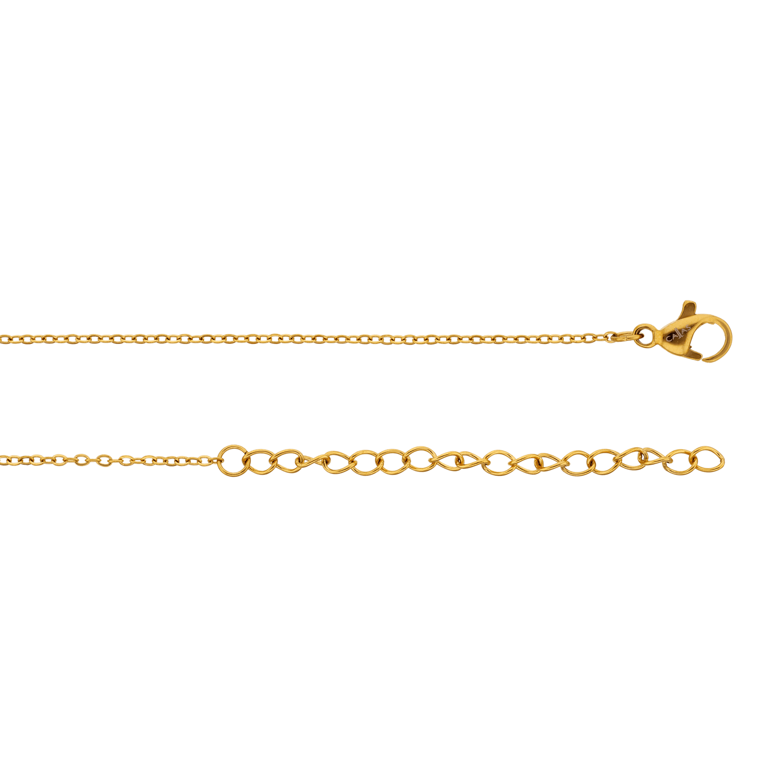 Collier Callas Acier doré Pendentif coeur sertie Zirconia Cubique 45 plus 5 centimètres