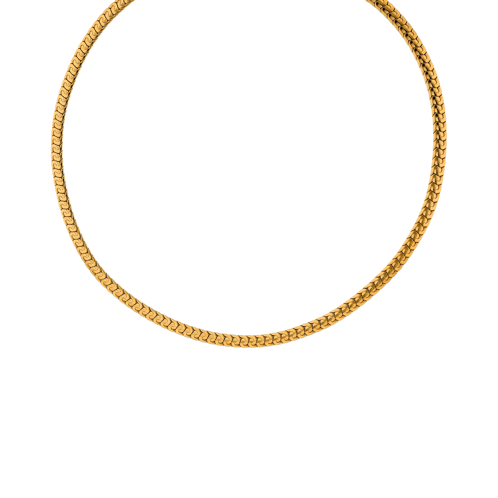Collier Callas Acier doré maille Homme 61 centimètres