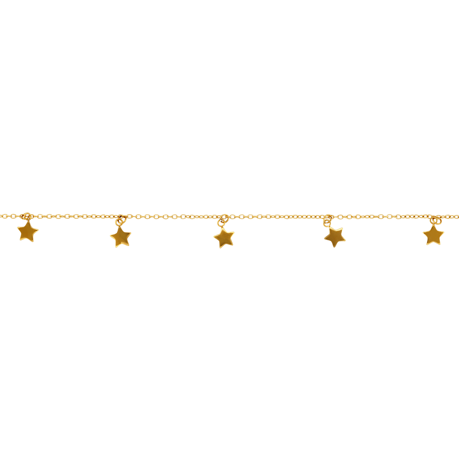 collier callas acier doré pampille 7 étoiles 40 plus 5 mm