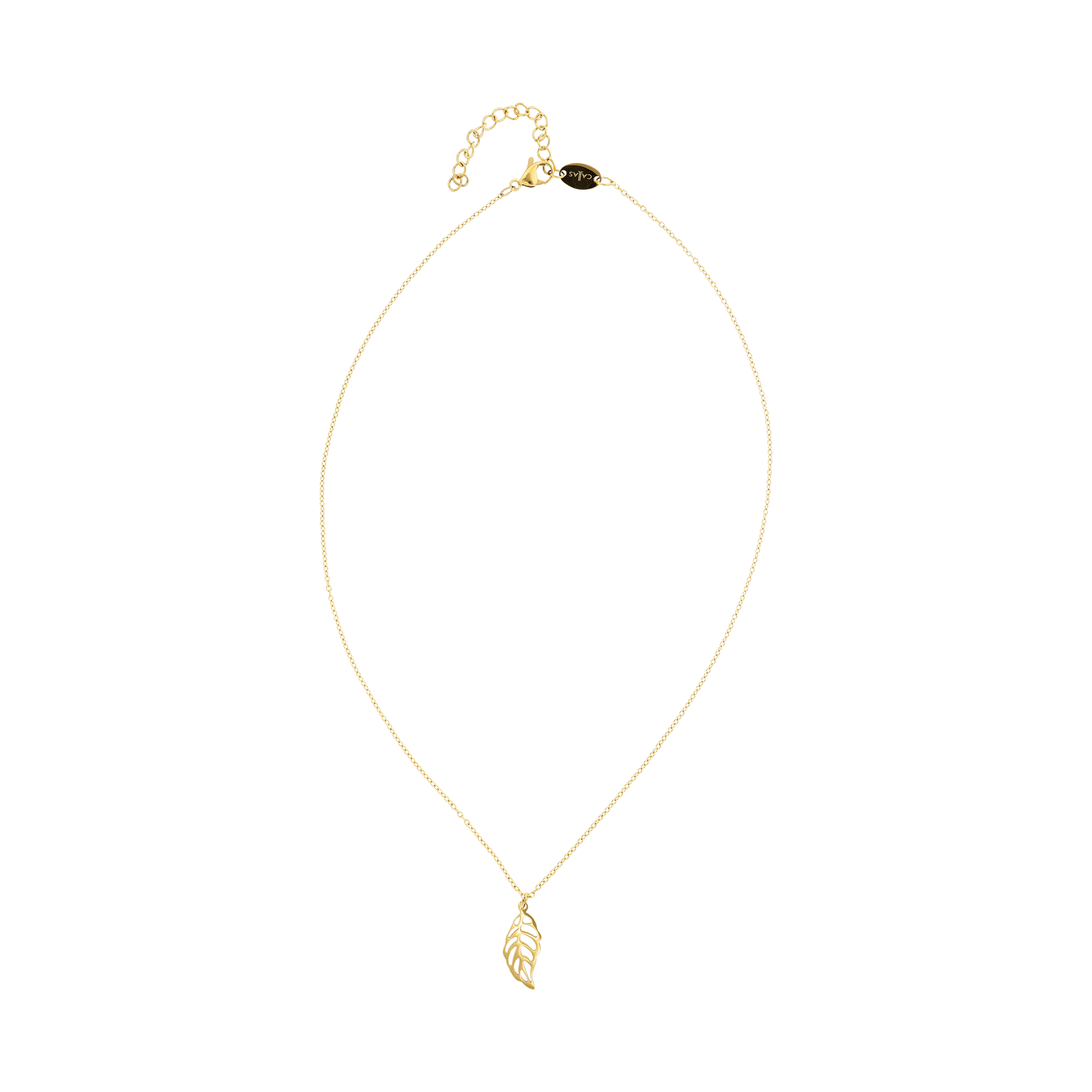 Collier Callas Acier doré feuille ajouré
