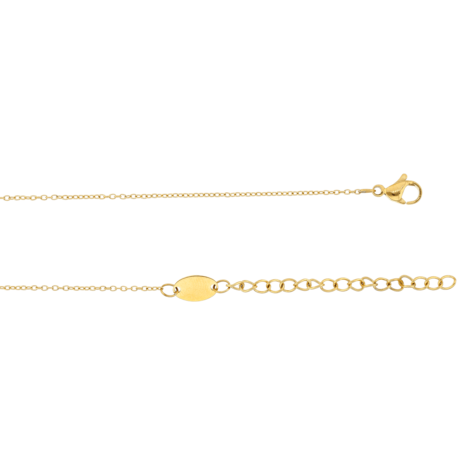 Collier Callas Acier doré Pendentif coeur martelée 40 plus 5 centimètres