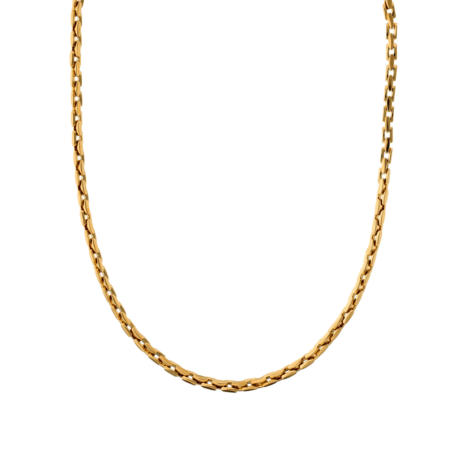 collier callas acier doré maille homme 56 mm
